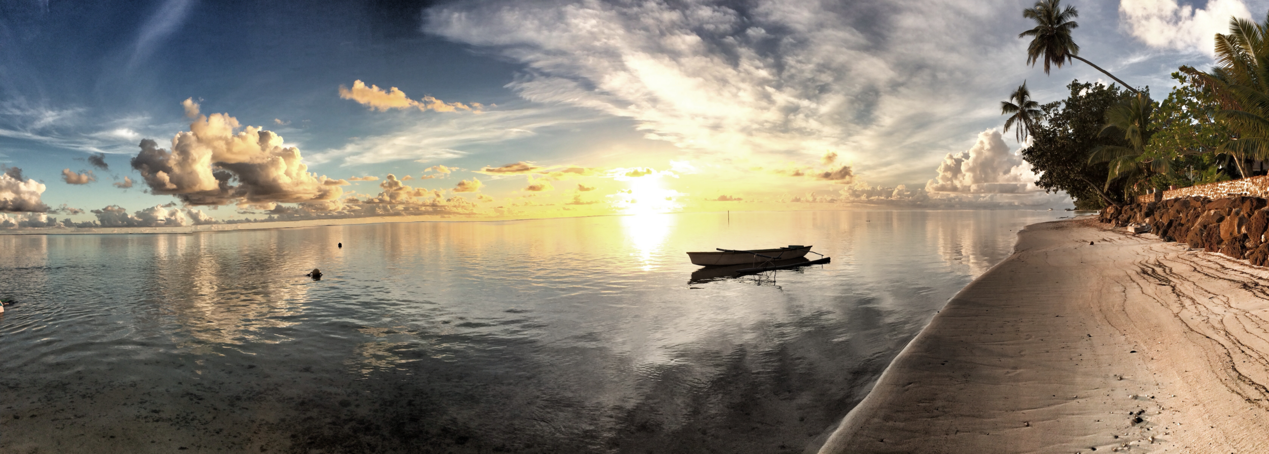 Moorea sunset panoramic French Polynesia