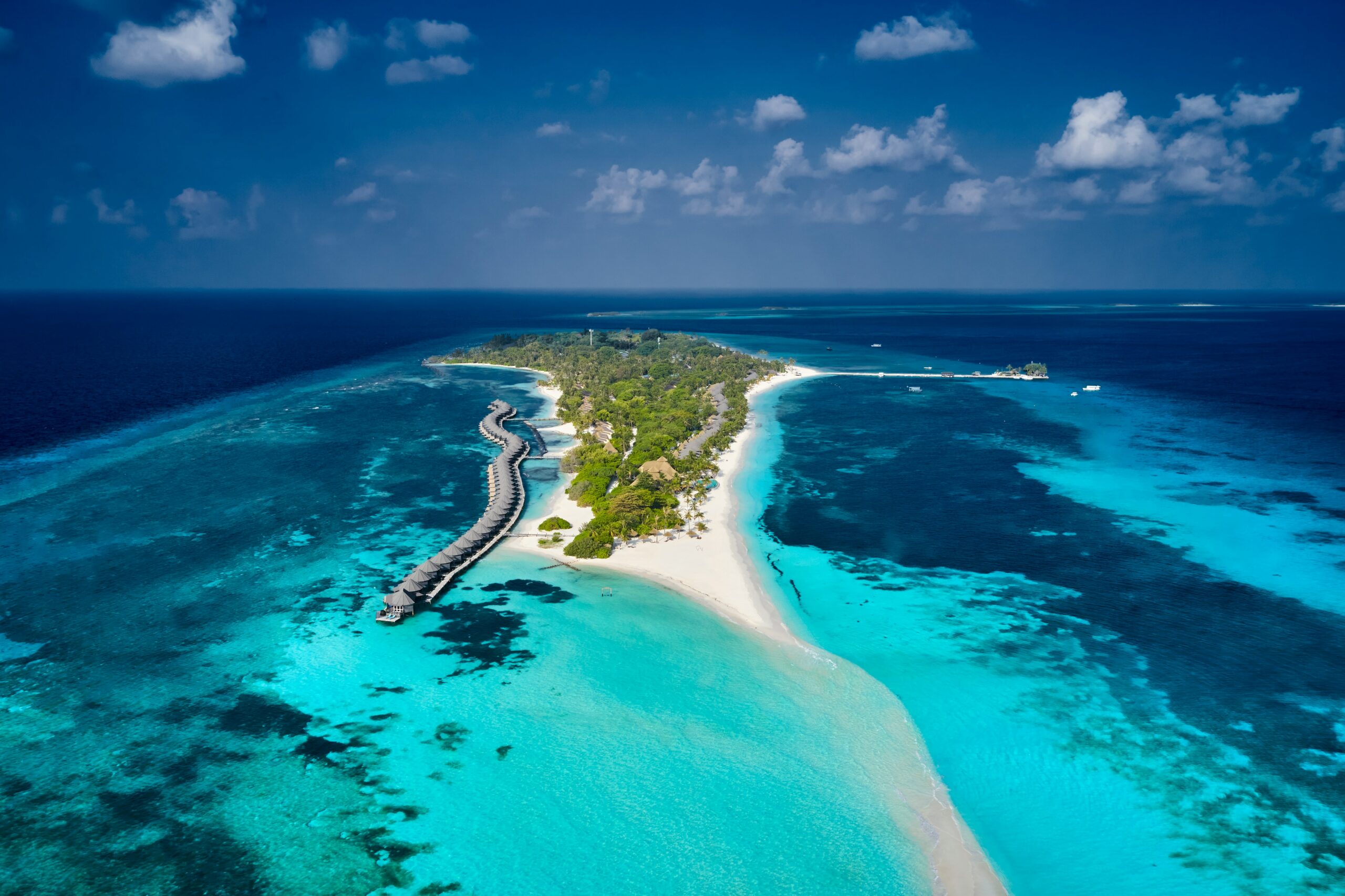Coral atoll aerial Polynesia